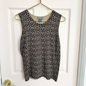 SML design silk blend animal print Tank Top